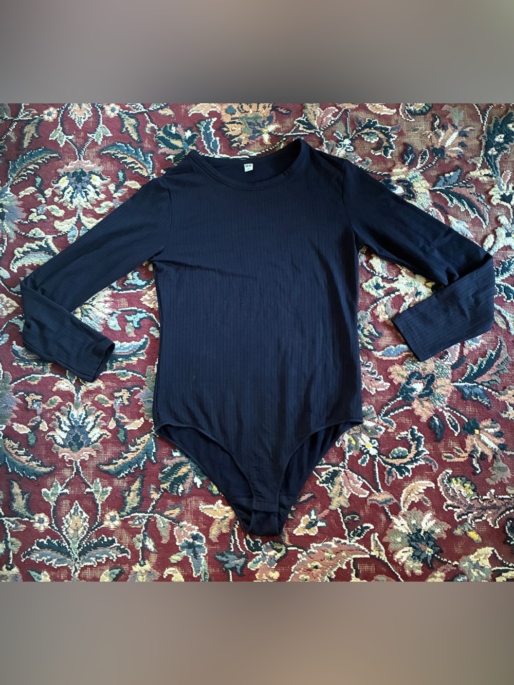 UNIQLO Heattech Extra Warm Black Ribbed Long Sleeve Bodysuit Leotard Never Worn